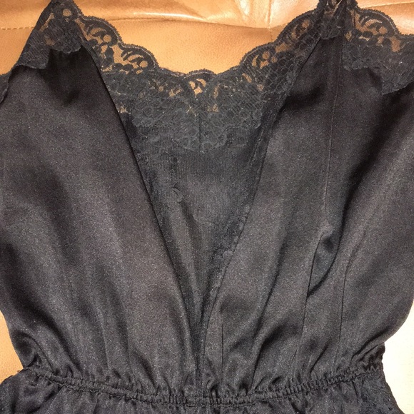 Vintage Glydons black lace trim bodysuits lingerie size S - Picture 3 of 6